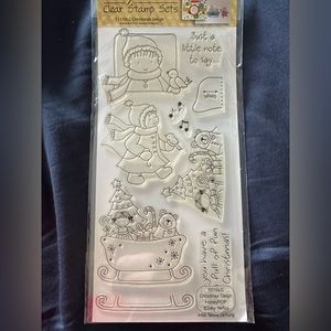 Inky Antics Decorating Christmas Sleigh 11119LC Clear Stamp Set